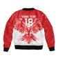 Custom Tunisia Football Sleeve Zip Bomber Jacket Eagles of Carthage Spirit - African Pride