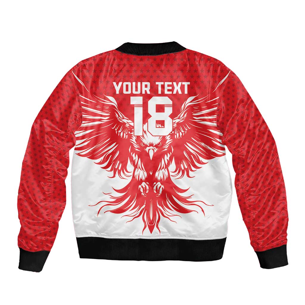 Custom Tunisia Football Sleeve Zip Bomber Jacket Eagles of Carthage Spirit - African Pride