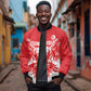 Custom Tunisia Football Sleeve Zip Bomber Jacket Eagles of Carthage Spirit - African Pride
