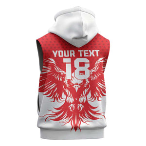 Custom Tunisia Football Sleeveless Zip Hoodie Eagles of Carthage Spirit - African Pride