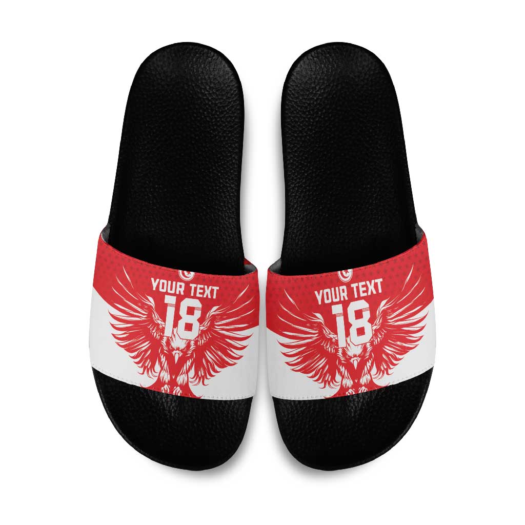 Custom Tunisia Football Slide Sandals Eagles of Carthage Spirit - African Pride