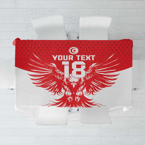 Custom Tunisia Football Tablecloth Eagles of Carthage Spirit - African Pride