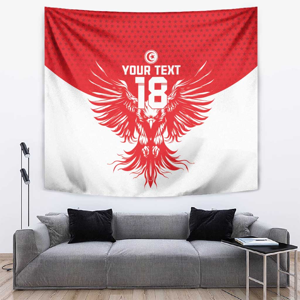 Custom Tunisia Football Tapestry Eagles of Carthage Spirit - African Pride