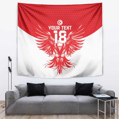 Custom Tunisia Football Tapestry Eagles of Carthage Spirit - African Pride