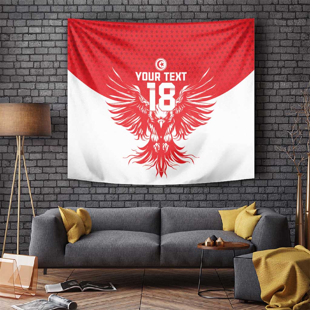 Custom Tunisia Football Tapestry Eagles of Carthage Spirit - African Pride