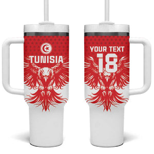 Custom Tunisia Football Tumbler With Handle Eagles of Carthage Spirit - African Pride