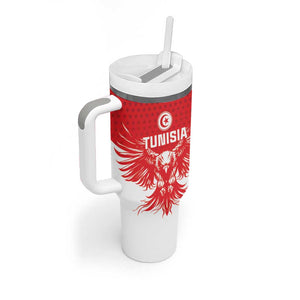 Custom Tunisia Football Tumbler With Handle Eagles of Carthage Spirit - African Pride