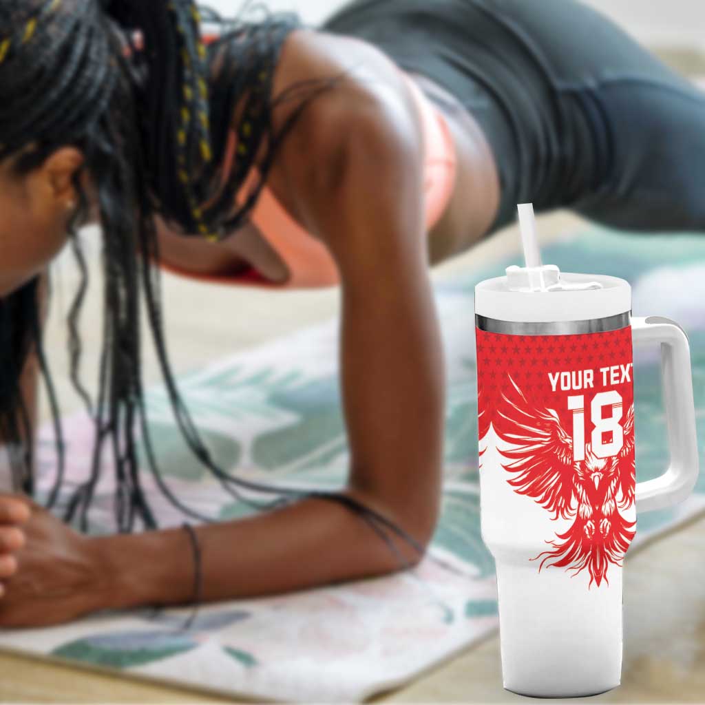 Custom Tunisia Football Tumbler With Handle Eagles of Carthage Spirit - African Pride