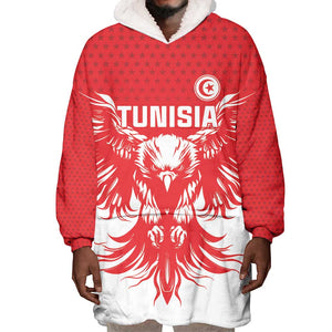 Custom Tunisia Football Wearable Blanket Hoodie Eagles of Carthage Spirit - African Pride