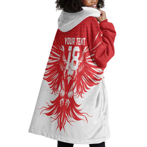 Custom Tunisia Football Wearable Blanket Hoodie Eagles of Carthage Spirit - African Pride