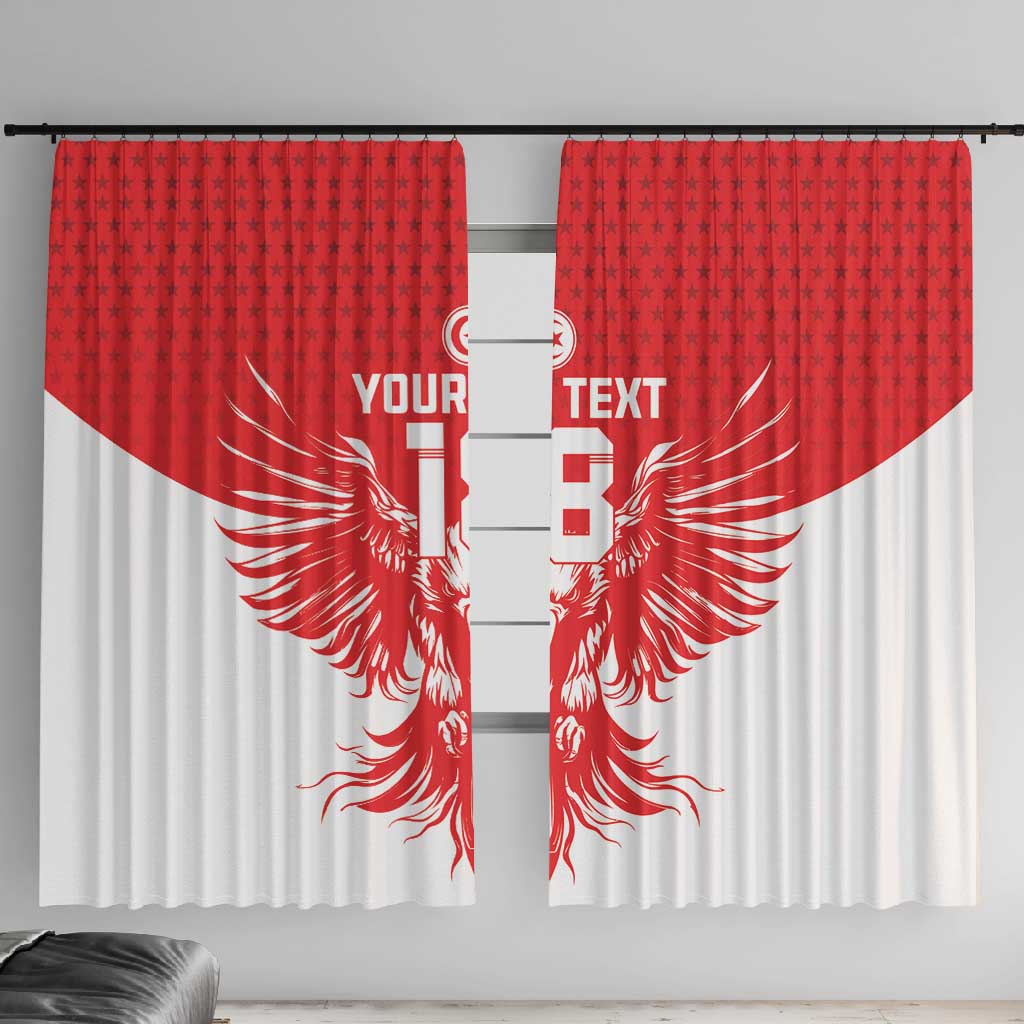 Custom Tunisia Football Window Curtain Eagles of Carthage Spirit - African Pride