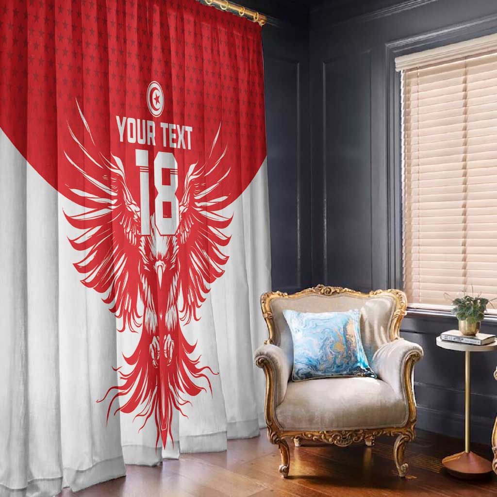 Custom Tunisia Football Window Curtain Eagles of Carthage Spirit - African Pride