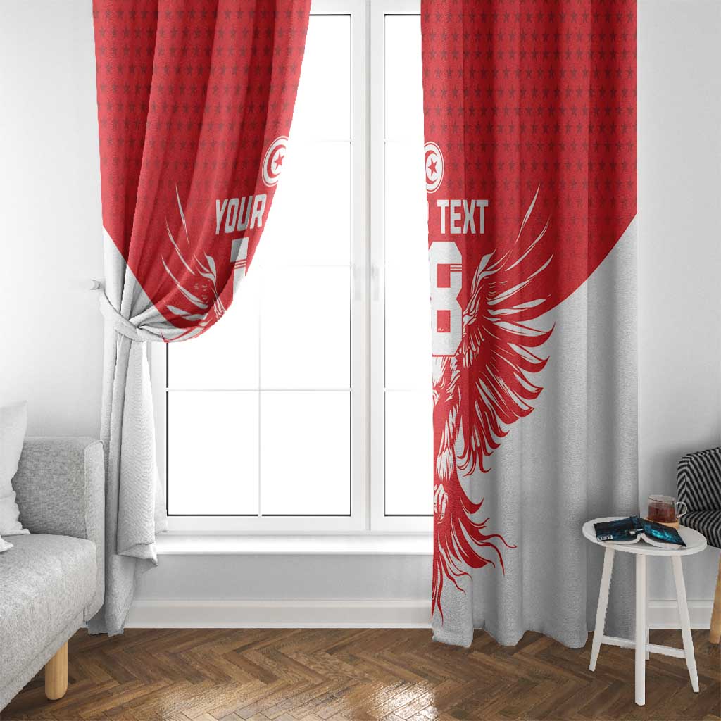Custom Tunisia Football Window Curtain Eagles of Carthage Spirit - African Pride