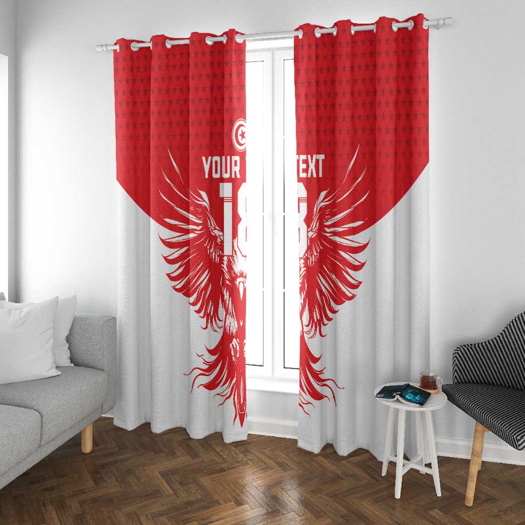 Custom Tunisia Football Window Curtain Eagles of Carthage Spirit - African Pride
