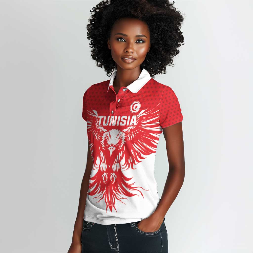 Custom Tunisia Football Women Polo Shirt Eagles of Carthage Spirit - African Pride