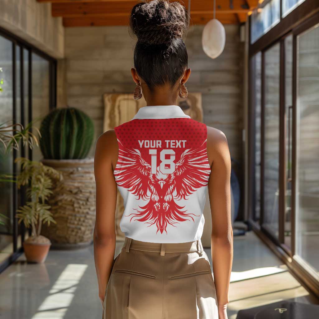 Custom Tunisia Football Women Sleeveless Polo Shirt Eagles of Carthage Spirit - African Pride