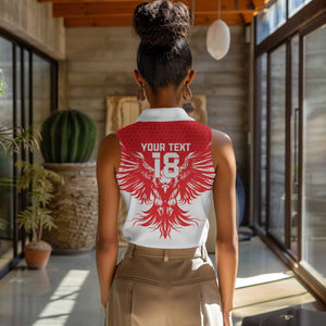 Custom Tunisia Football Women Sleeveless Polo Shirt Eagles of Carthage Spirit - African Pride