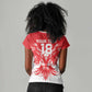 Custom Tunisia Football Women V-Neck T-Shirt Eagles of Carthage Spirit - African Pride