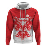 Custom Tunisia Football Zip Hoodie Eagles of Carthage Spirit - African Pride