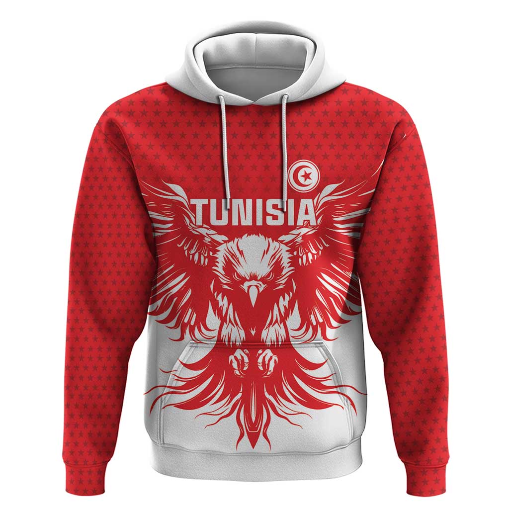 Custom Tunisia Football Zip Hoodie Eagles of Carthage Spirit - African Pride
