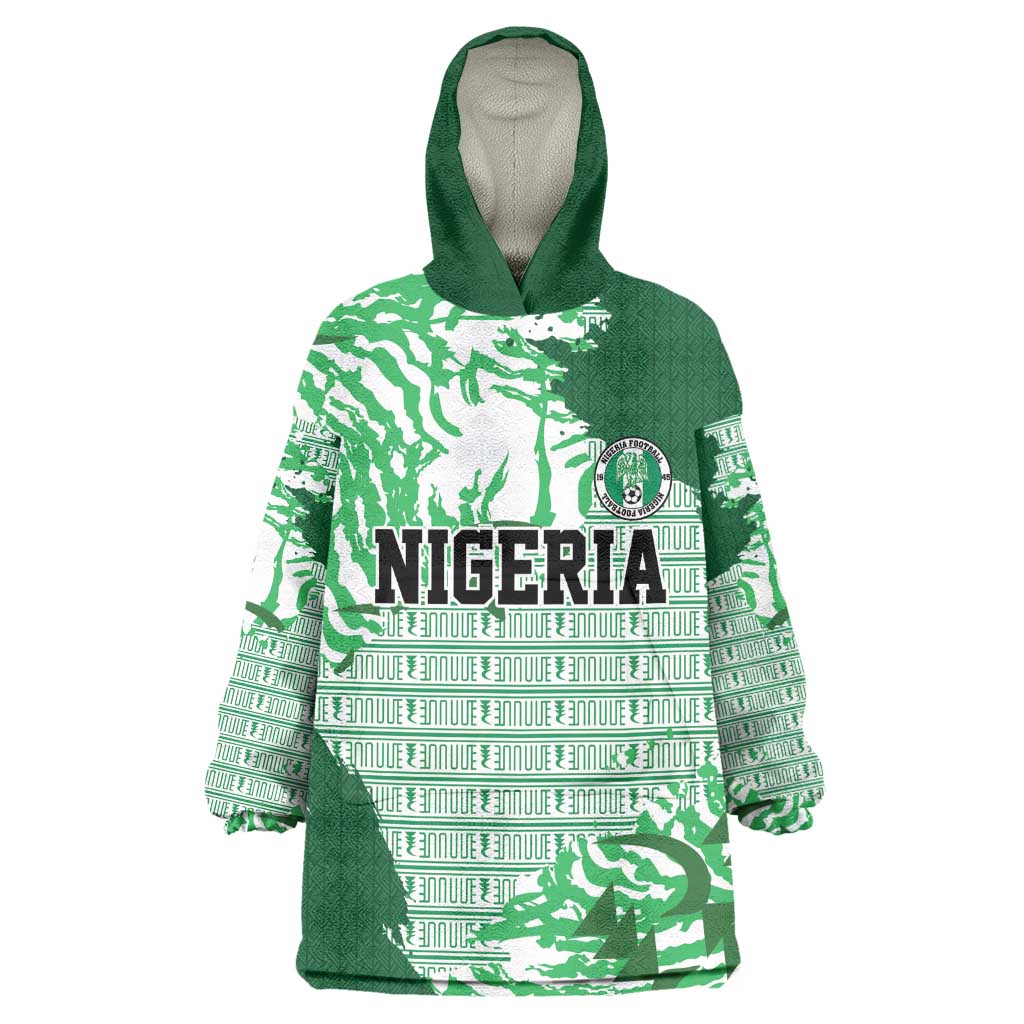 Custom Nigeria Fooball Kid Wearable Blanket Hoodie Super Eagles National Pride