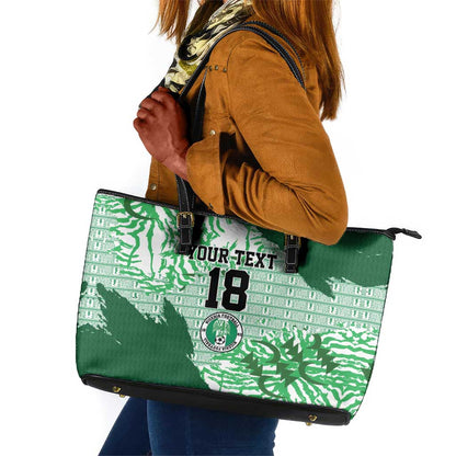 Custom Nigeria Fooball Leather Tote Bag Super Eagles National Pride