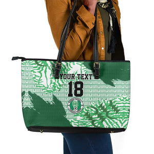 Custom Nigeria Fooball Leather Tote Bag Super Eagles National Pride