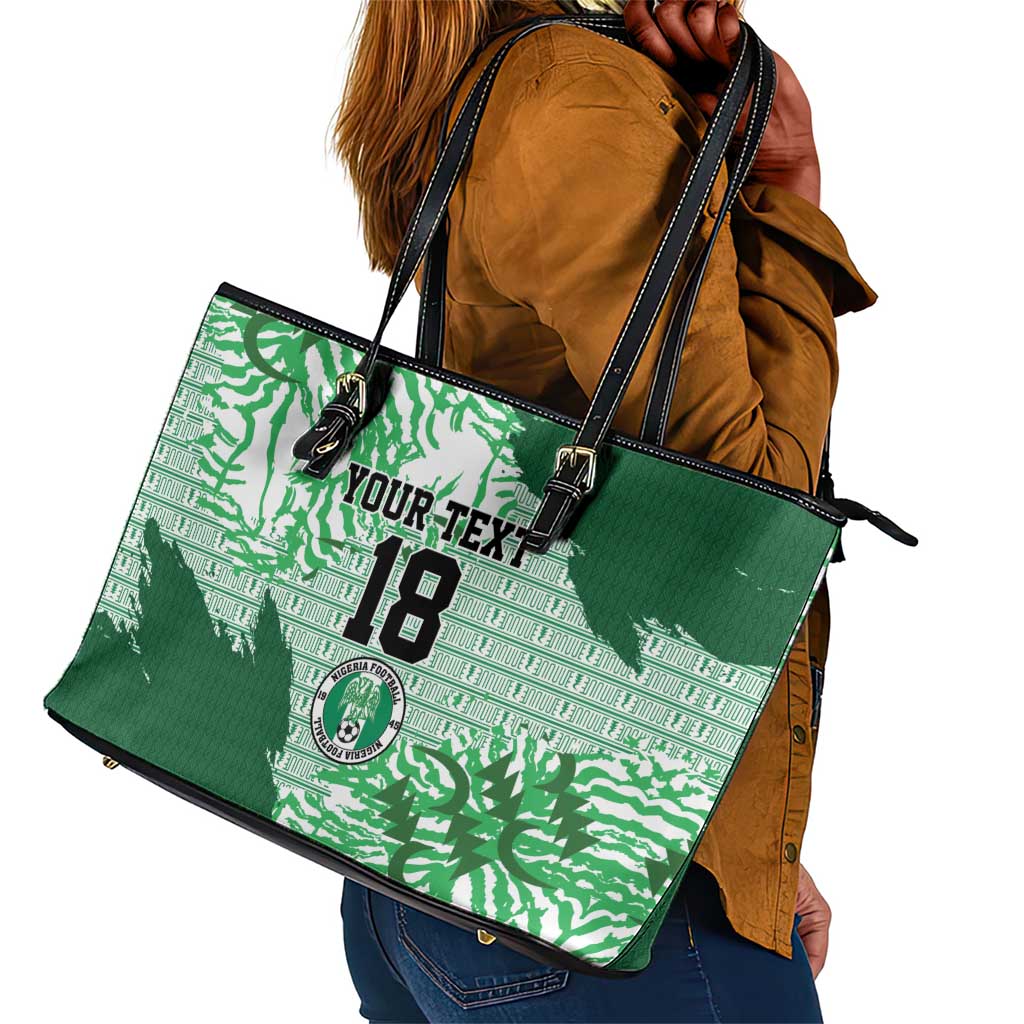 Custom Nigeria Fooball Leather Tote Bag Super Eagles National Pride