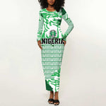 Custom Nigeria Fooball Long Sleeve Bodycon Dress Super Eagles National Pride