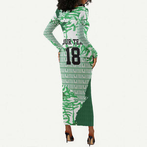 Custom Nigeria Fooball Long Sleeve Bodycon Dress Super Eagles National Pride