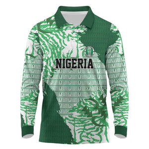 Custom Nigeria Fooball Long Sleeve Polo Shirt Super Eagles National Pride