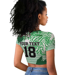 Custom Nigeria Fooball Raglan Cropped T shirt Super Eagles National Pride