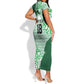 Custom Nigeria Fooball Short Sleeve Bodycon Dress Super Eagles National Pride