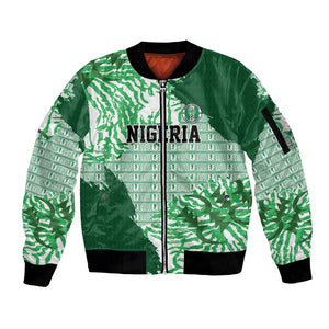 Custom Nigeria Fooball Sleeve Zip Bomber Jacket Super Eagles National Pride