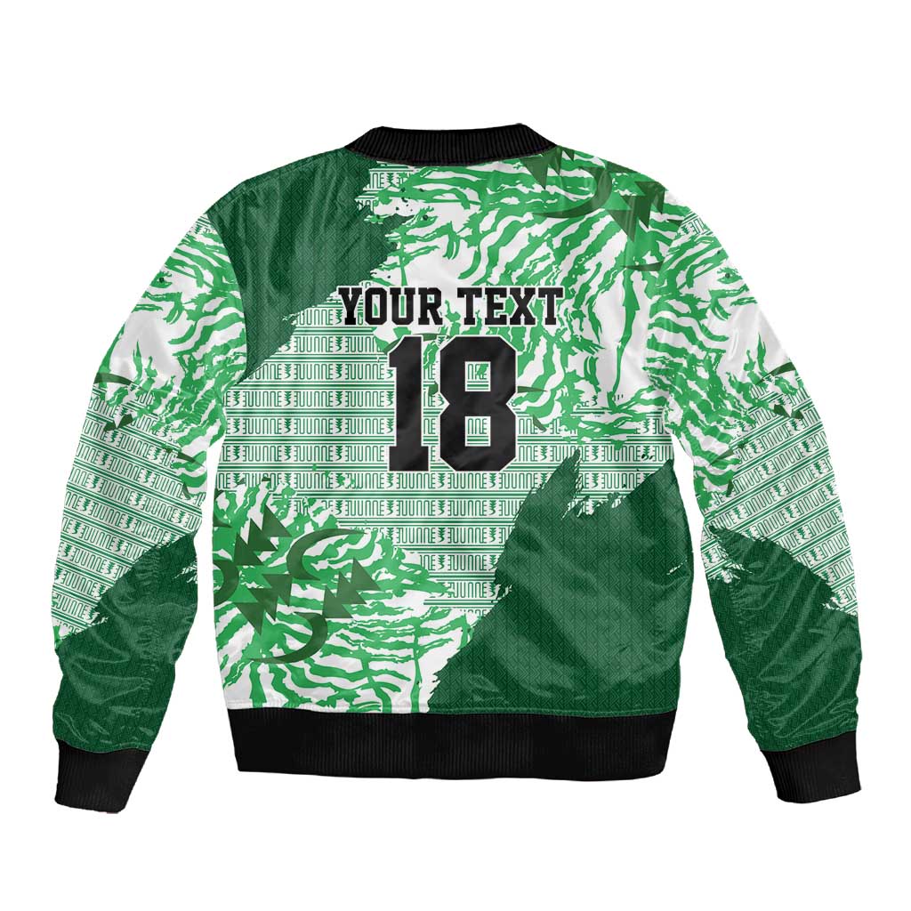Custom Nigeria Fooball Sleeve Zip Bomber Jacket Super Eagles National Pride