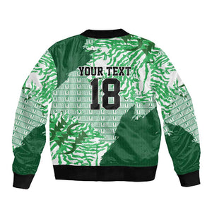 Custom Nigeria Fooball Sleeve Zip Bomber Jacket Super Eagles National Pride