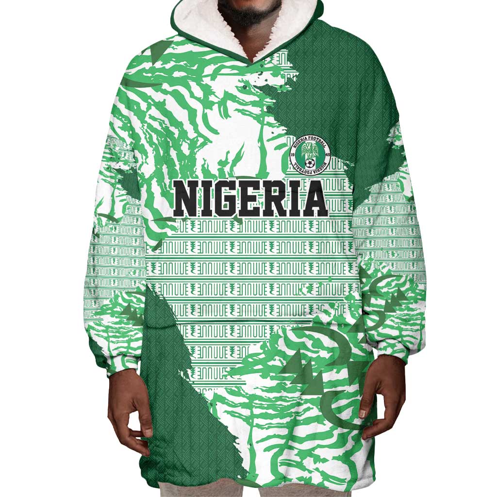 Custom Nigeria Fooball Wearable Blanket Hoodie Super Eagles National Pride