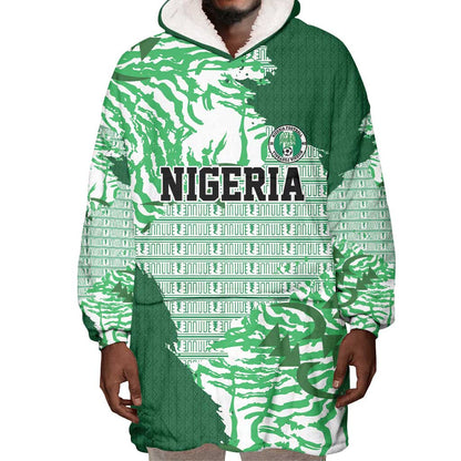 Custom Nigeria Fooball Wearable Blanket Hoodie Super Eagles National Pride