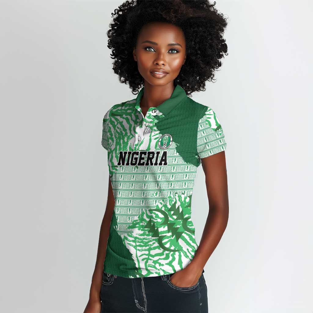 Custom Nigeria Fooball Women Polo Shirt Super Eagles National Pride