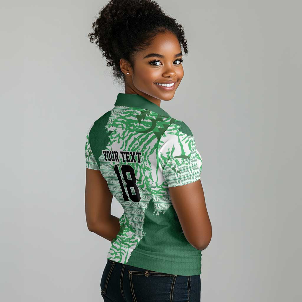 Custom Nigeria Fooball Women Polo Shirt Super Eagles National Pride