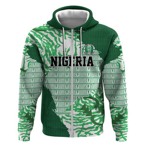 Custom Nigeria Fooball Zip Hoodie Super Eagles National Pride