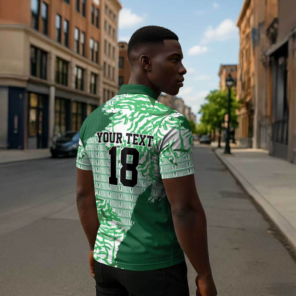 Custom Nigeria Fooball Zipper Polo Shirt Super Eagles National Pride