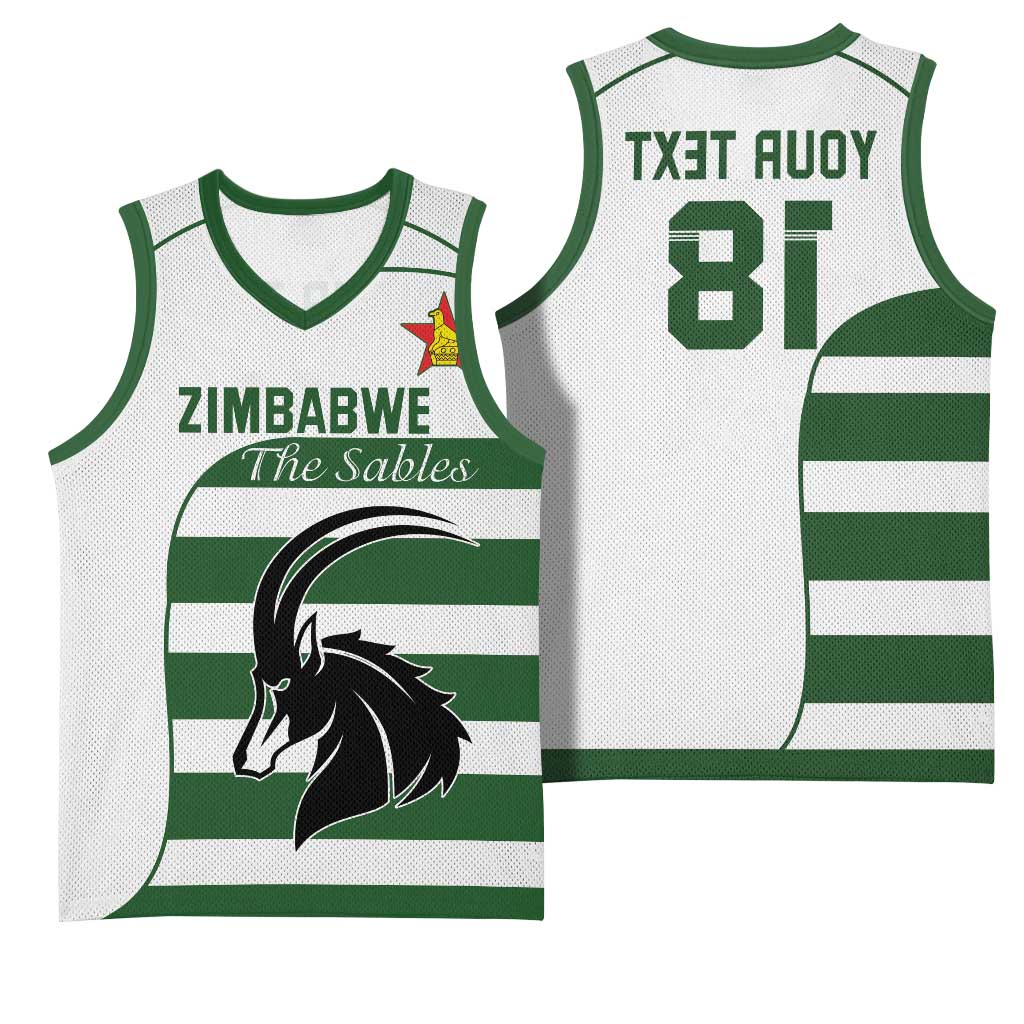 Custom Zimbabwe Sables Rugby Basketball Jersey Go Champion - African Pride
