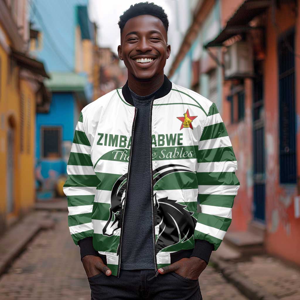 Custom Zimbabwe Sables Rugby Bomber Jacket Go Champion - African Pride