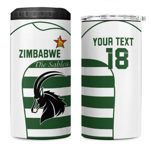 Custom Zimbabwe Sables Rugby 4 in 1 Can Cooler Tumbler Go Champion - African Pride