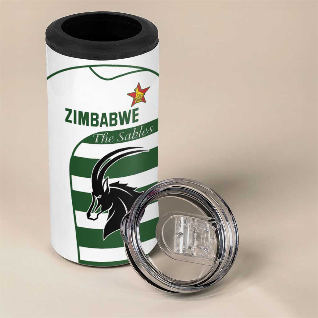 Custom Zimbabwe Sables Rugby 4 in 1 Can Cooler Tumbler Go Champion - African Pride