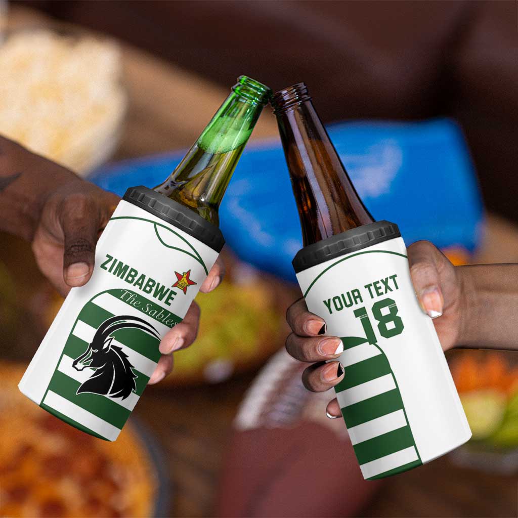 Custom Zimbabwe Sables Rugby 4 in 1 Can Cooler Tumbler Go Champion - African Pride