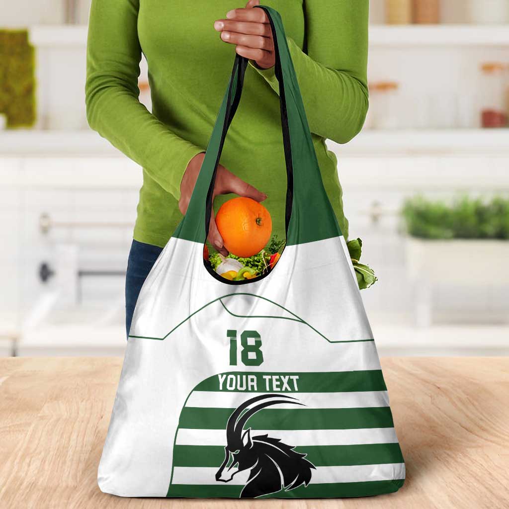 Custom Zimbabwe Sables Rugby Grocery Bag Go Champion - African Pride