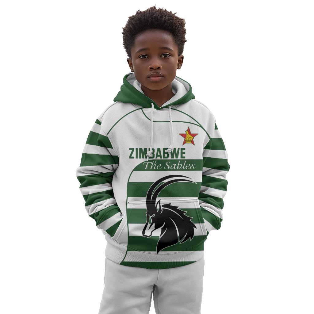 Custom Zimbabwe Sables Rugby Kid Hoodie Go Champion - African Pride