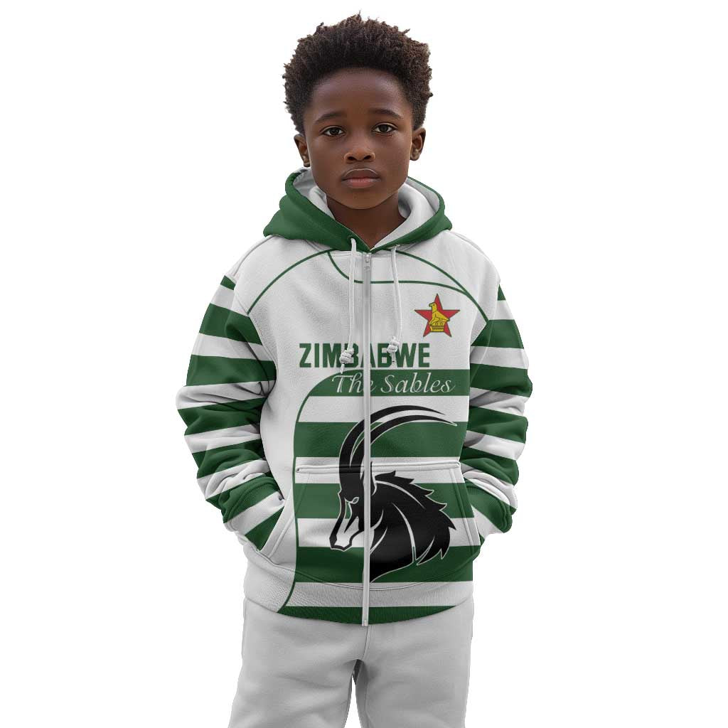 Custom Zimbabwe Sables Rugby Kid Hoodie Go Champion - African Pride